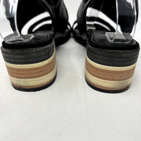 Kelsi Dagger Brooklyn Black Leather Square Toe Womens 6.5 Strappy Slingback Heel - Picture 5 of 12